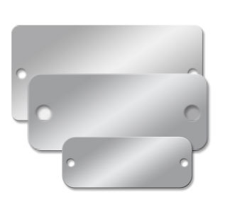 1-1/2 x 3/4 Aluminum Tags Silver Blank Rectangle