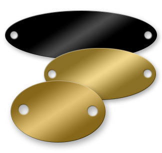Oval Brass Tag 1-5/32 Inch x 2-1/16 Inch - .040 Thickness 2 Holes US Made
