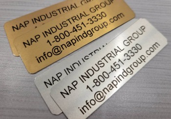 Photo gallery of custom aluminum tag options - Naptags.com