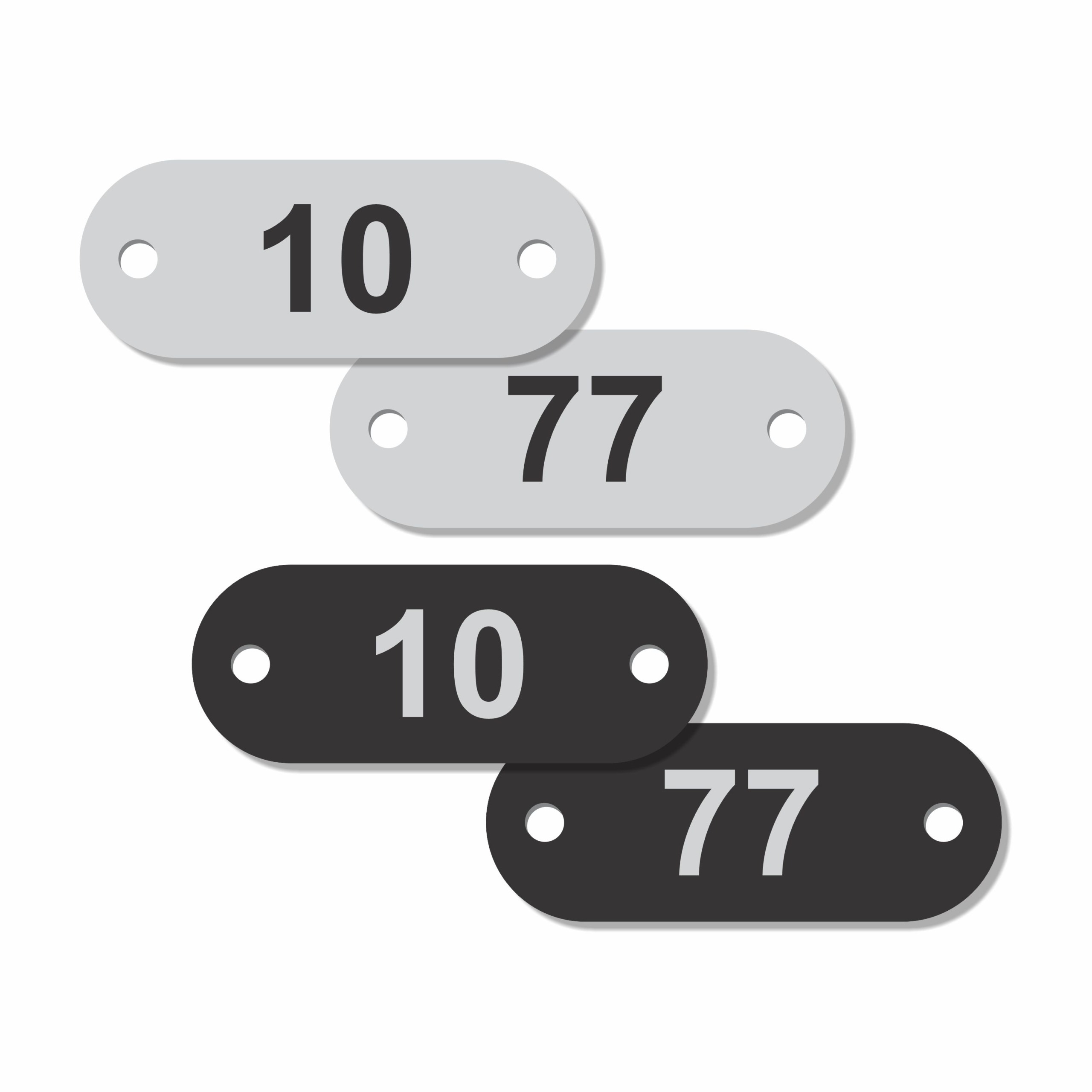 Custom Numbered Seating Tags, Aluma-Tough Metal, Holes, Nap Tags