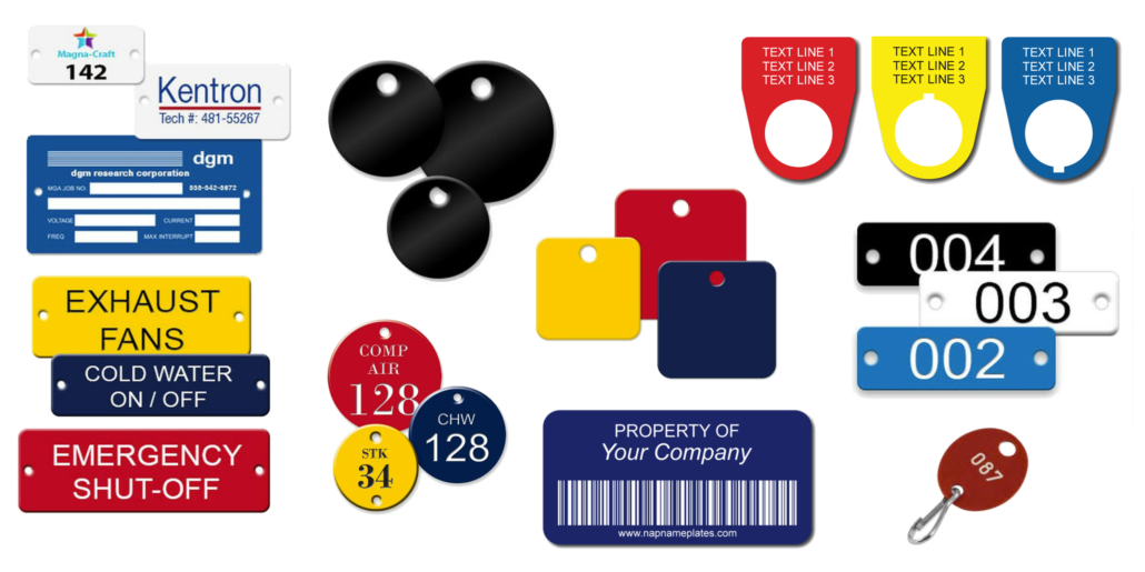 Plastic Tags Engraved, Color Printed or Blank for Commercial and Industrial Use in Facilities - NapTags.com