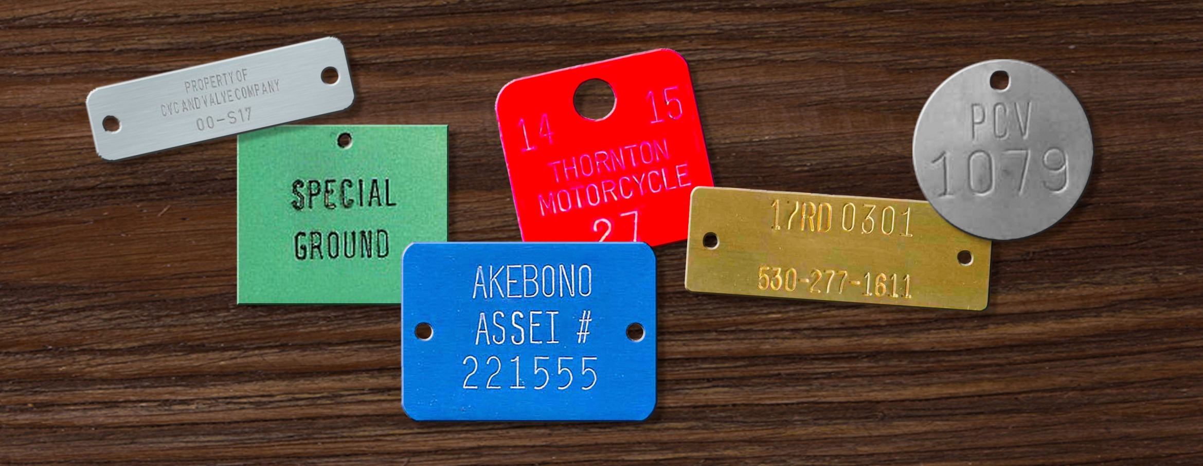 Custom stamped metal data plates, aluminum, brass and stainless steel - NapTags.com